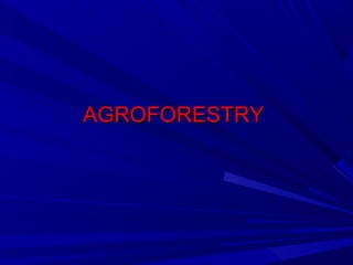 AGROFORESTRY

 