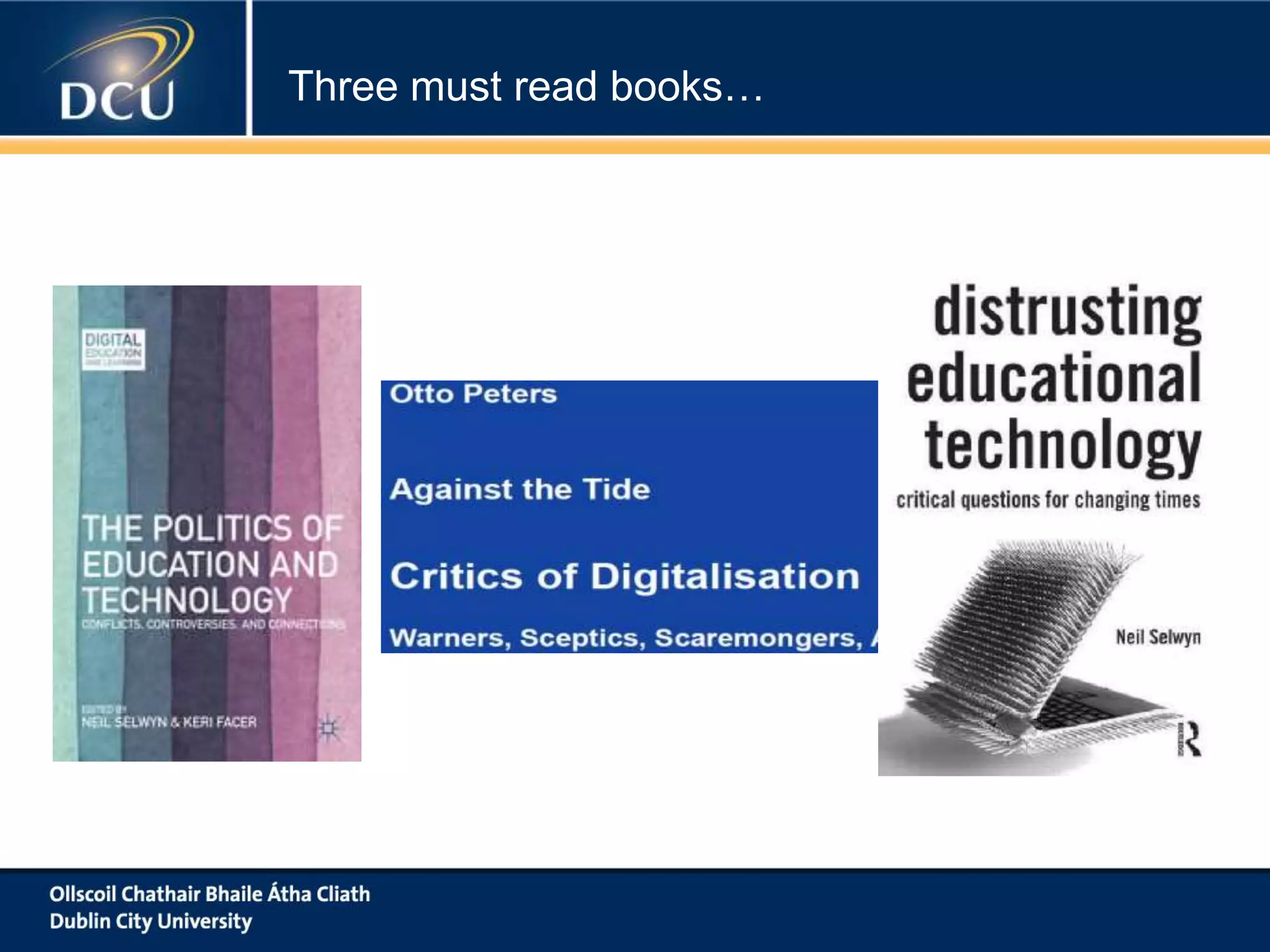 Three must read books…

 