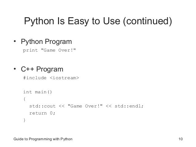 GUIDE TO PROGRAMMING WITH PYTHON