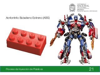 Proceso de Inyección de Plásticos
 21
Acrilonitrilo Butadieno Estireno (ABS)
 