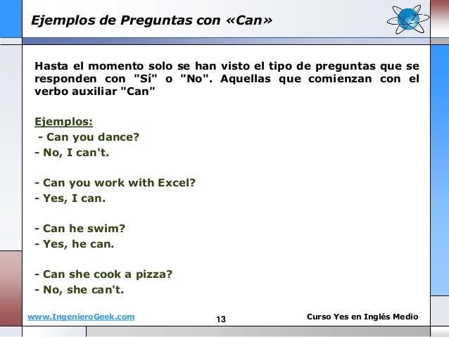 preguntas con respuestas si o no 1 9 el uso de can y can t oraciones y preguntas con este preguntas con respuestas si o no 1 9 el uso de can y can t oraciones y preguntas con este