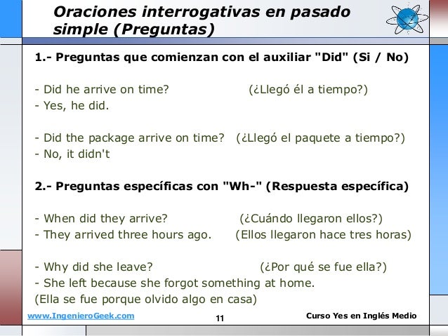 preguntas en pasado simple ingles ejemplos 1 11 pasado simple oraciones y preguntas uso de auxiliar did preguntas en pasado simple ingles ejemplos 1 11 pasado simple oraciones y preguntas uso de auxiliar did