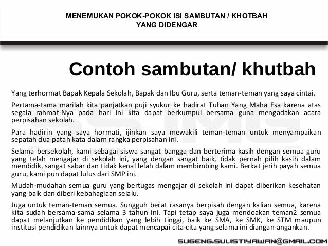 Menemukan Pokok Pokok Isi Sambutan Khotbah Yang Didengar