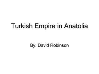 Turkish Empire in AnatoliaTurkish Empire in Anatolia
By: David RobinsonBy: David Robinson
 