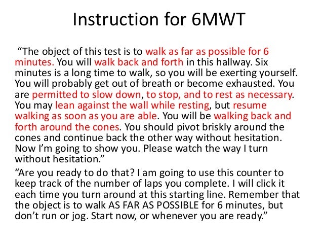 for 6 form test minute walk Cardiorespiratory Assessment