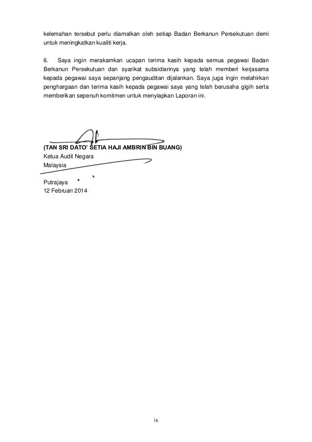 Laporan Ketua Audit Negara Siri 1 - Badan Berkanun Persekutuan