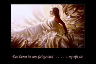Das Leben ist eine Gelegenheit . . . . . ergreife sie
 