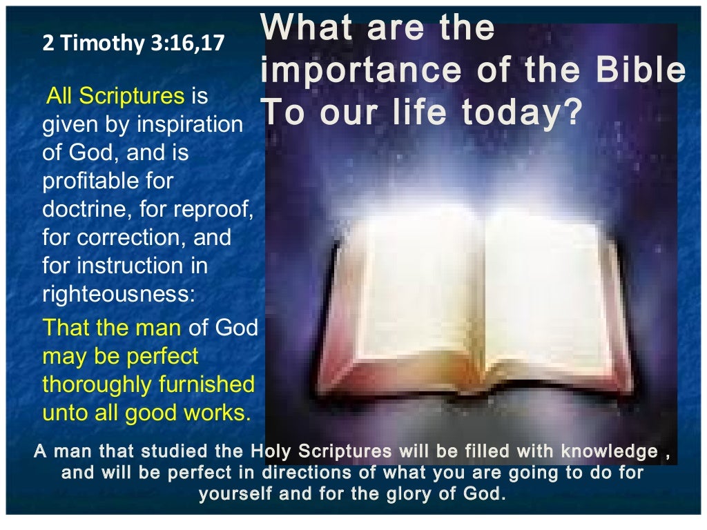 Bible Study 1 the importance of the bible