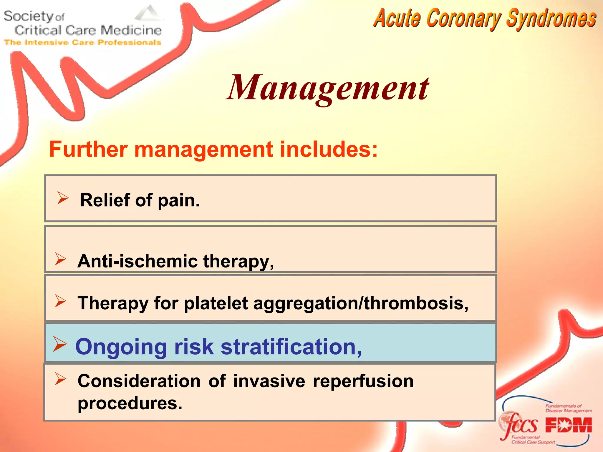 Acute coronary syndrome management | PPT