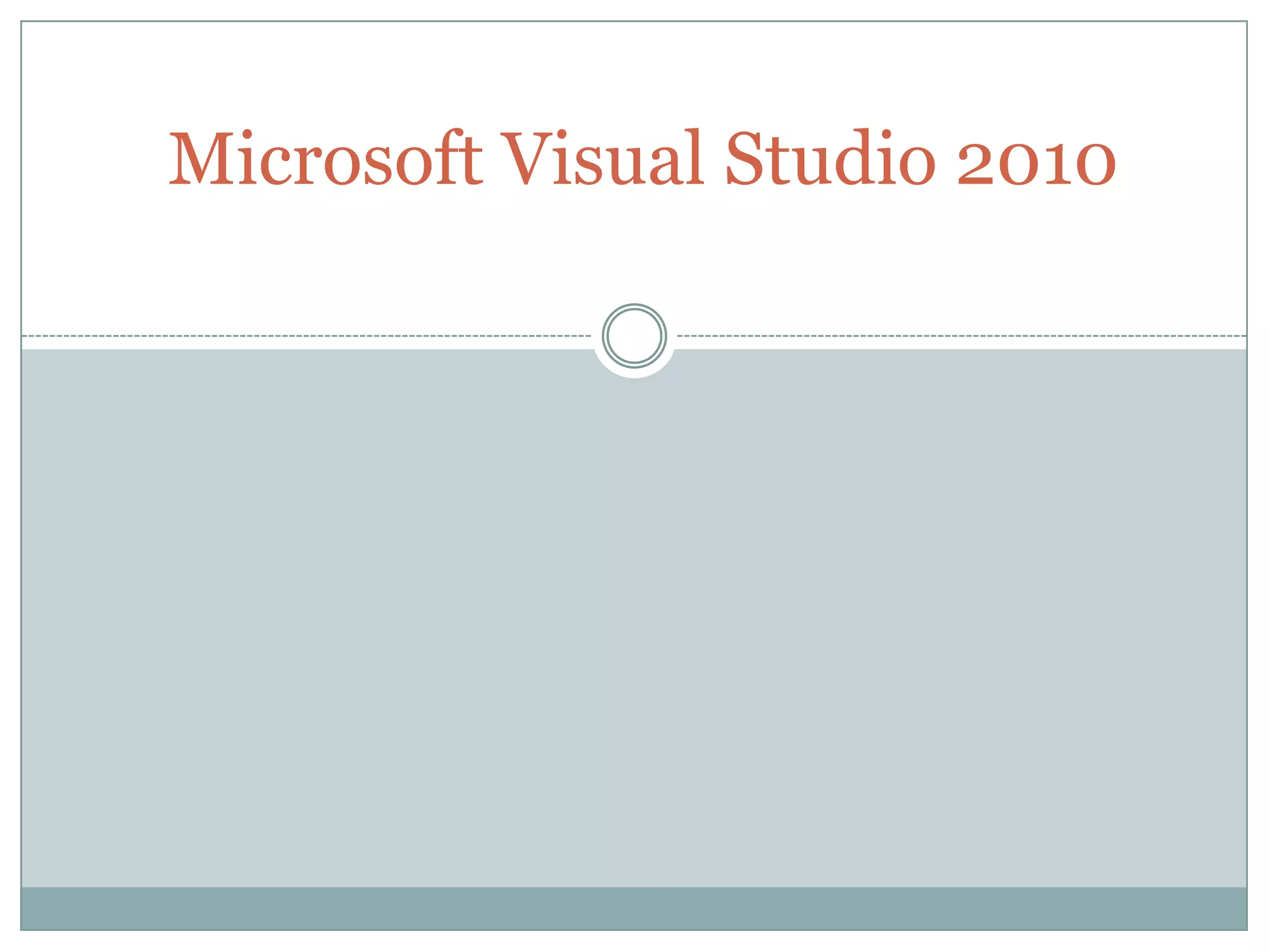 visual studio basics | PPT