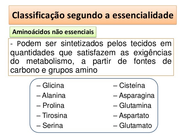 Aminoácidos Não Essenciais – Aminoácidos Essenciais e Não Essenciais: O ...