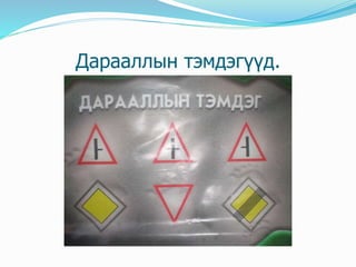 Дарааллын тэмдэгүүд.
 