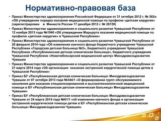 МАРШРУТ ОКАЗАНИЯ МЕДИЦИНСКОЙ ПОМОЩИ ПО ПРОФИЛЮ «ДЕТСКАЯ ХИРУРГИЯ.