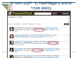-‫ב‬ ‫שימוש‬hashtags‫חומרים‬ ‫לקבץ‬ ‫כדי‬
‫מוגדר‬ ‫בנושא‬
 