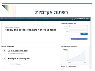 ‫מידענות‬ - ‫קלומל‬ ‫ענת‬ 5
‫אקדמיות‬ ‫רשתות‬
 