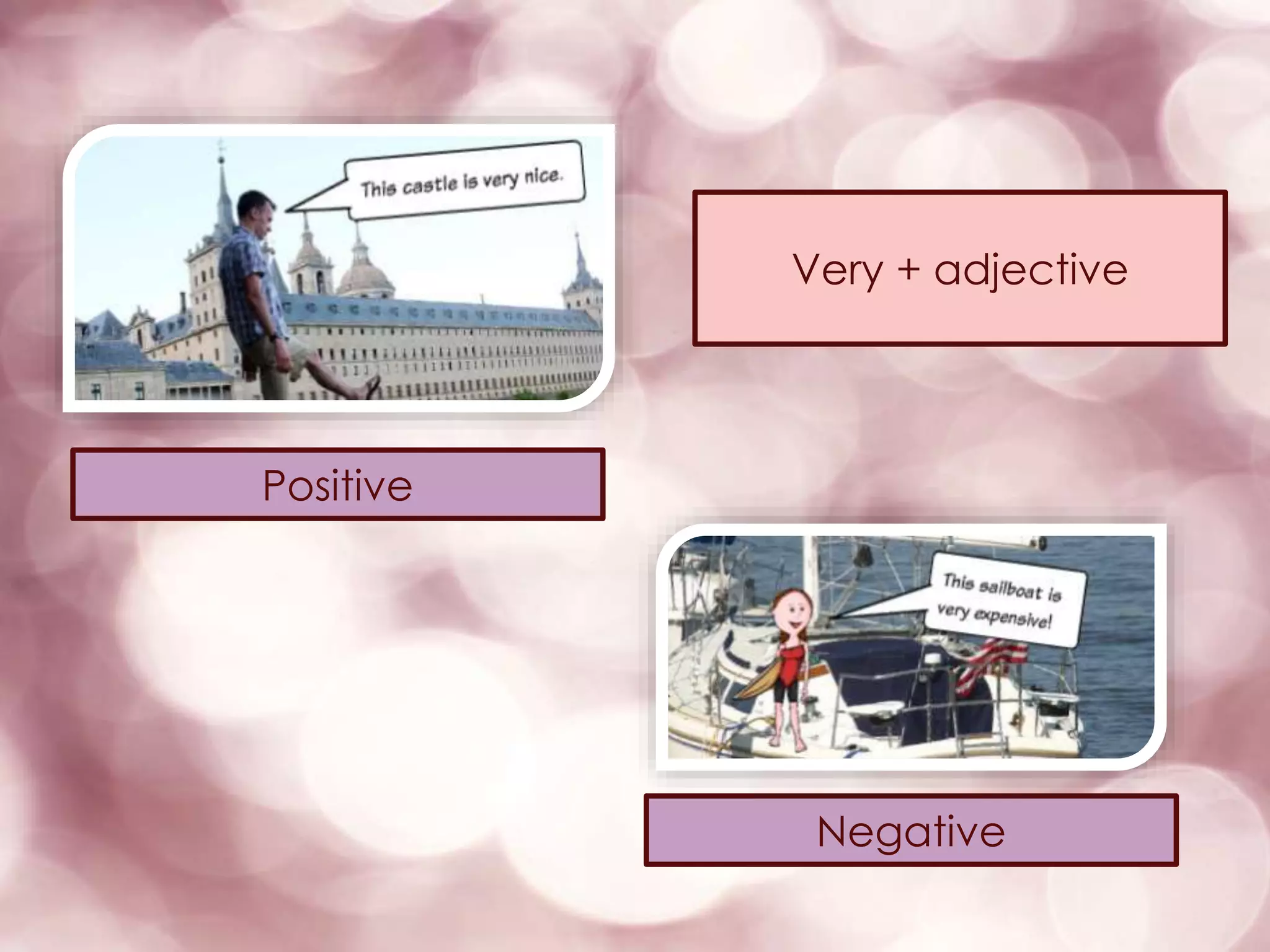 Very + adjective
Positive
Negative