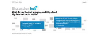 Page 21II.3
Discussion hub
What do you think of grouping mobility, cloud,
big data and social media?
Share your thoughts a...