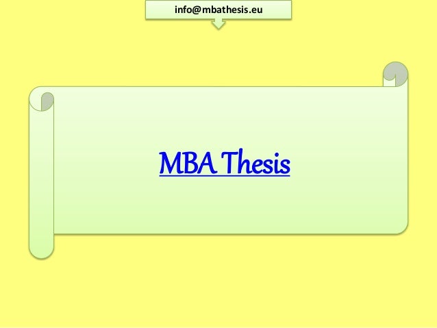 Mba thesis writers