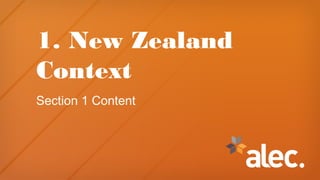 1. New Zealand
Context
Section 1 Content
 