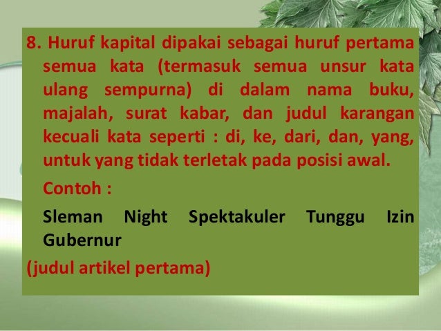 penggunaan huruf kapital