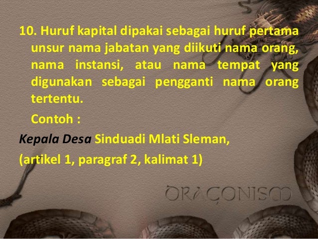 Penggunaan huruf kapital