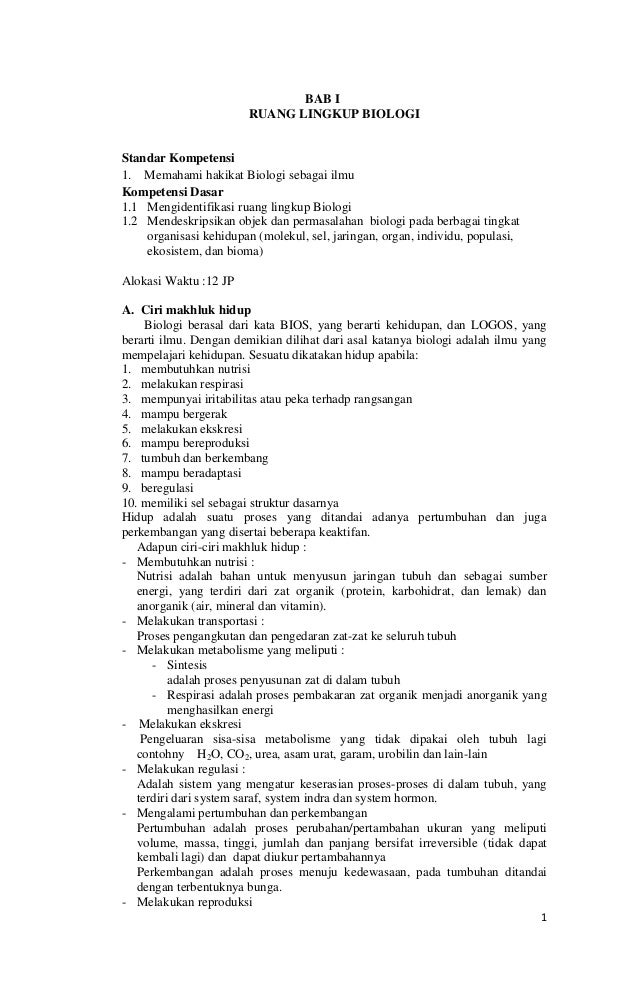 1 Ruang Lingkup Biologi 1 Ruang Lingkup Biologi