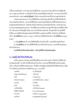 นาขึ้นแขวนเช่นเดียวกัน จะปรากฏว่าแท่งแก้วคู่นี้ผลักกัน และเบนห่างจากกันแต่ถ้านาแงแก้วที่ถูด้วยผ้า
แพร จากคู่แรกมาหนึ่งแท่ง...
