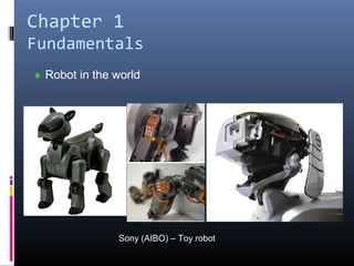Chapter 1
Fundamentals
♦ Robot in the world
Sony (AIBO) – Toy robot
 