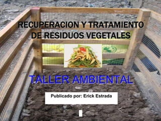 RECUPERACION Y TRATAMIENTO
DE RESIDUOS VEGETALES
TALLER AMBIENTAL
Publicado por: Erick Estrada
 