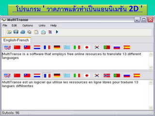 โปรแกรม ' วาดภาพแล้วทาเป็นแอนนิเมชัน 2D '
 