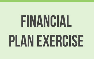 FINANCIAL
PLAN EXERCISE
 