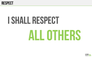 RESPECT
I shall RESPECT
ALL OTHERS
 
