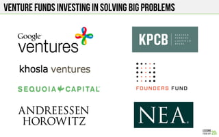 Venture funds investing in solving big problems
 