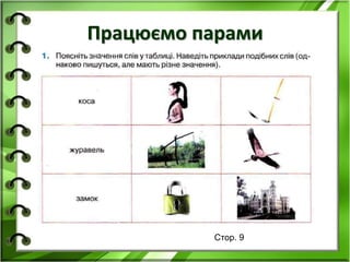 Працюємо парами 
Стор. 9 
 