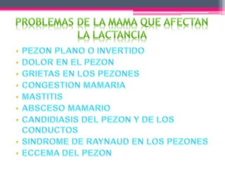 1. problemas de la mama que afectan la lactancia 