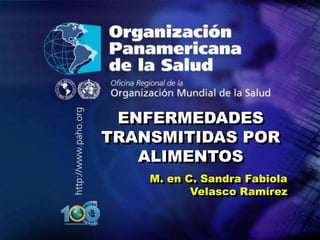 ENFERMEDADES 
TRANSMITIDAS POR 
ALIMENTOS 
M. en C. Sandra Fabiola 
Velasco Ramírez 
 