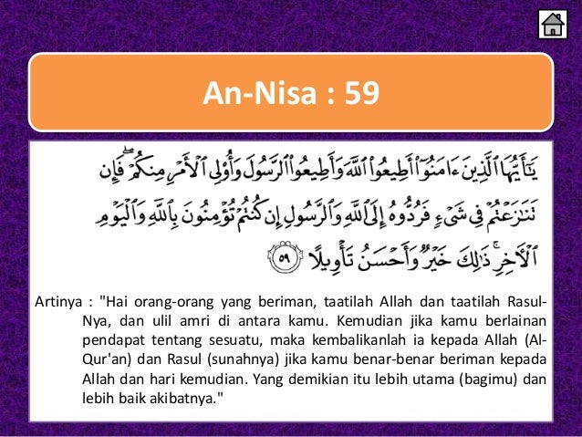 Asbabun Nuzul Surat An Nissa Ayat 59