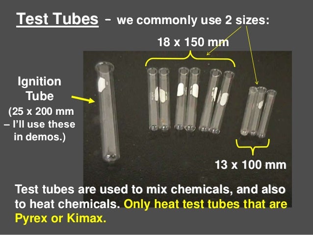 Test Tube Size Chart