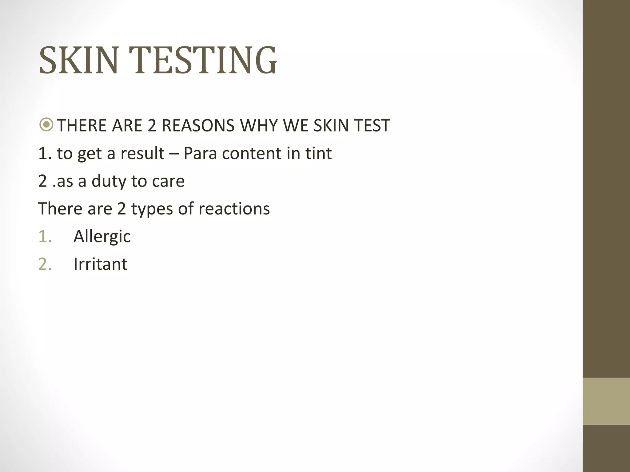 1.tests and testing for colouring hair | PPTX