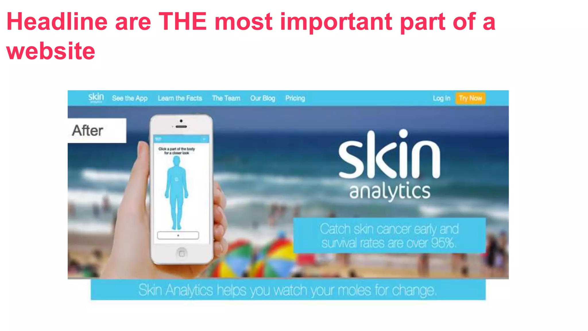 Headline are THE most important part of a 
website 
 