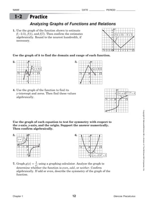 1.2 precalculus glencoe 