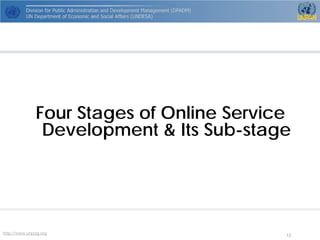 http://www.unpog.org 12 
Four Stages of Online Service Development & Its Sub-stage  