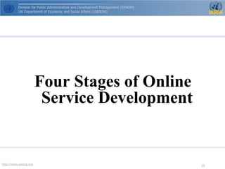 http://www.unpog.org 23 
Four Stages of Online Service Development  