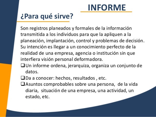 1. Redacción de informes. Características