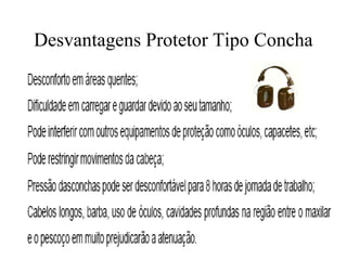 Desvantagens Protetor Tipo Concha
 