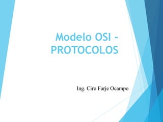 Modelo OSI -
PROTOCOLOS
1
Ing. Ciro Farje Ocampo
 