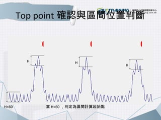 Top point確認與區間位置判斷 
H 
H 
當H>60，判定為區間計算起始點 
H 
H<60 
 