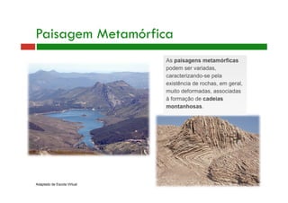 Paisagem Metamórfica 
Adaptado de Escola Virtual 
 