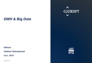 www.luxoft.com 
DWH & Big Data 
Odessa 
Vladimir Slobodianiuk 
Date: 2014 
 