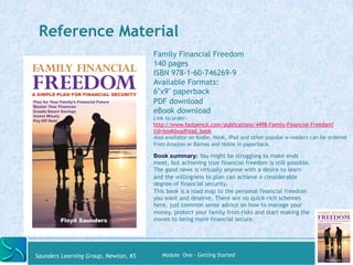 Reference Material 
Family Financial Freedom 
140 pages 
ISBN 978-1-60-746269-9 
Available Formats: 
6"x9" paperback 
PDF ...